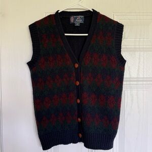 Lady Gordon Shetland Avon New Zealand wool argyle Sweater Vest